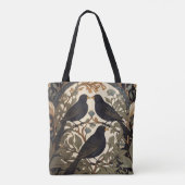 Three Black Birds William Morris Inspiriert Tasche (Rückseite)