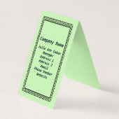 Three Black Cat Musician Sheet Music Green Visitenkarten (Rückseite)