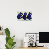 Three Black Cats, Louis Wain Poster (Heimbüro)