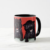 Three Black Kittens Painting von Louis Wain Tasse (VorderseiteRechts)