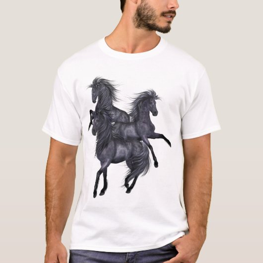 Three Black Wild Stallions Shirt (Vorderseite)