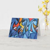 Three Blue Angels Greeting Karte (Gelbe Blume)