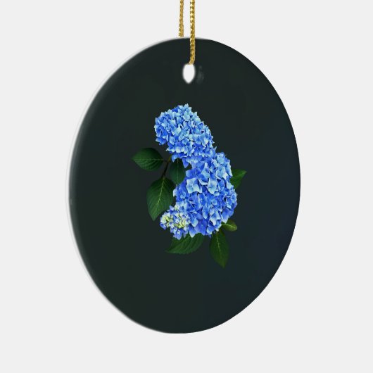 Three Blue Hydrangea Keramik Ornament (Rechts)