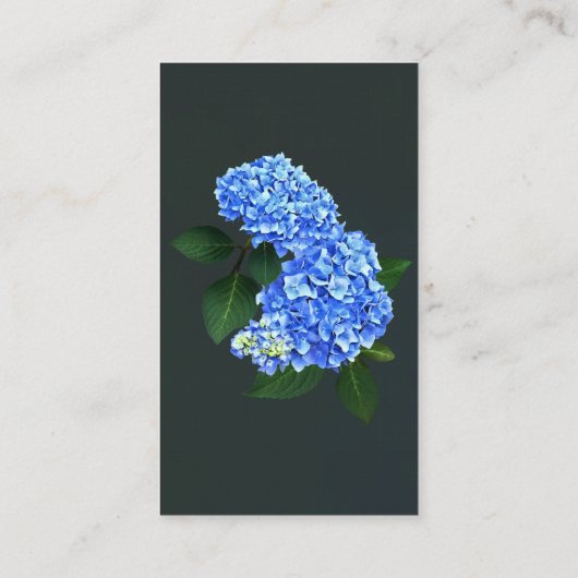 Three Blue Hydrangea Visitenkarte (Rückseite)
