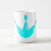Three Bowling Pins Aqua Blue Kaffeetasse (Mittel)