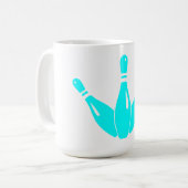 Three Bowling Pins Aqua Blue Kaffeetasse (Vorderseite Links)