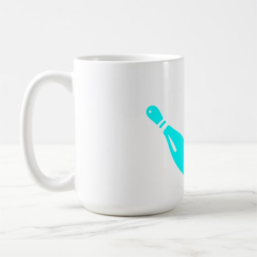 Three Bowling Pins Aqua Blue Kaffeetasse (Links)