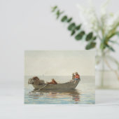 Three Boys Dory Lobster Poster Winslow Homer Postkarte (Stehend Vorderseite)