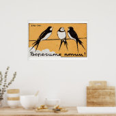Three Brids - Matchbox Print - Aesthetic Wall Art Poster (Küche)