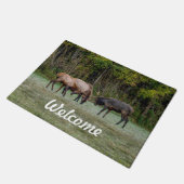 Three Bull Elk Welcome Doormat Fußmatte (Schrägansicht)