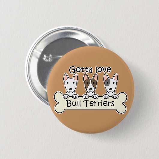 Three Bull Terriers Button (Vorne & Hinten)