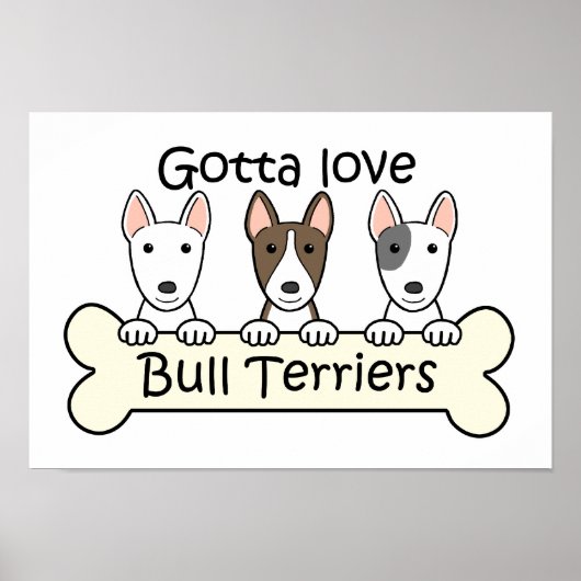 Three Bull Terriers Poster (Vorne)