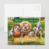 Three Bulldogs in Costumes Einladungspostkarte (Vorne/Hinten)