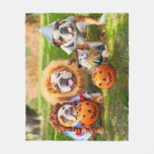 Three Bulldogs in Costumes Fleecedecke (Vorderseite)