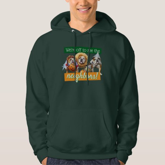 Three Bulldogs in Costumes Hoodie (Vorderseite)