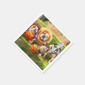 Three Bulldogs in Costumes Serviette (Ecke)