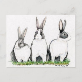 "Three Bunnies" Art Postacard Postkarte