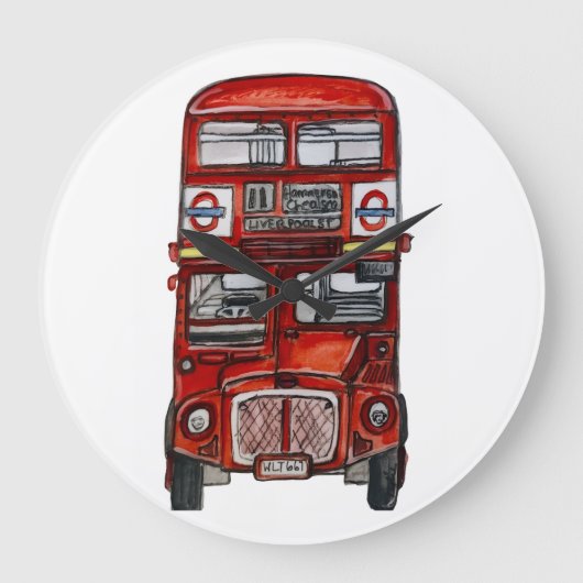 Three Buses Große Wanduhr (Vorderseite)