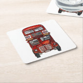 Three Buses Rechteckiger Pappuntersetzer (angewinkelt)