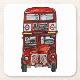 Three Buses Rechteckiger Pappuntersetzer