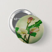 Three Calla Lilies Atemberaubend Botanical Acrylic Button (Vorne & Hinten)