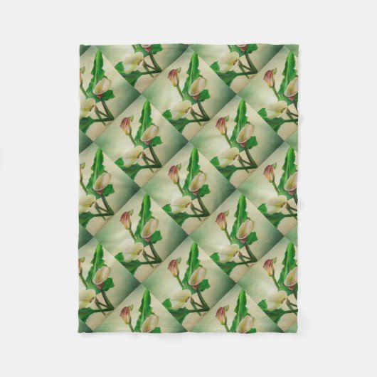 Three Calla Lilies Atemberaubend Botanical Acrylic Fleecedecke (Vorderseite)