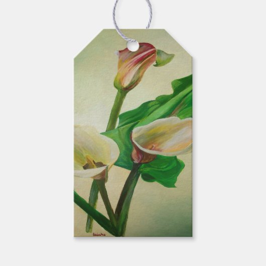 Three Calla Lilies Atemberaubend Botanical Acrylic Geschenkanhänger (Vorderseite)