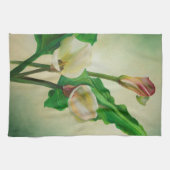 Three Calla Lilies Atemberaubend Botanical Acrylic Geschirrtuch (Horizontal)