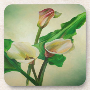 Three Calla Lilies Atemberaubend Botanical Acrylic Getränkeuntersetzer
