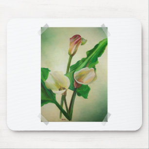 Three Calla Lilies Atemberaubend Botanical Acrylic Mousepad
