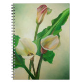 Three Calla Lilies Atemberaubend Botanical Acrylic Notizblock (Vorderseite)