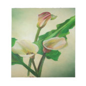 Three Calla Lilies Atemberaubend Botanical Acrylic Notizblock (Vorderseite)