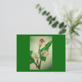 Three Calla Lilies Atemberaubend Botanical Acrylic Postkarte (Stehend Vorderseite)
