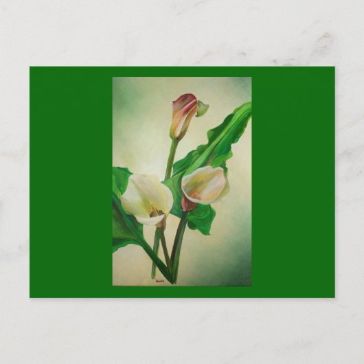 Three Calla Lilies Atemberaubend Botanical Acrylic Postkarte (Vorderseite)