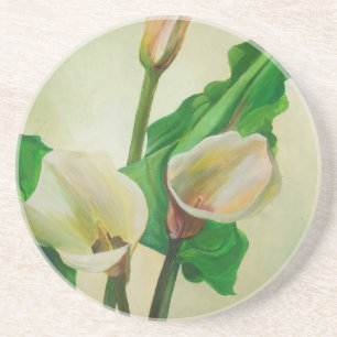 Three Calla Lilies Atemberaubend Botanical Acrylic Sandstein Untersetzer
