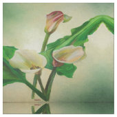 Three Calla Lilies Atemberaubend Botanical Acrylic Stoff (Nahaufnahme)