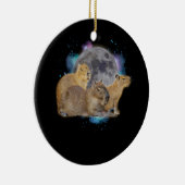 Three Capybaras Moon Funny Capybara Meme Mystical Keramik Ornament (Rechts)