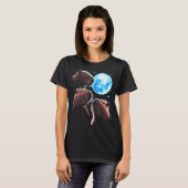 Three Capybaron Moon Funny Capybara Meme Mystical T-Shirt (Vorne ganz)
