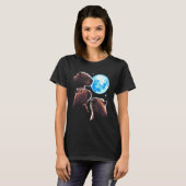 Three Capybaron Moon Funny Capybara Meme Mystical  T-Shirt (Vorne ganz)