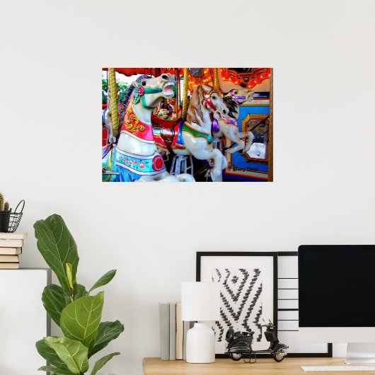 Three Carousel Ponies Poster (Heimbüro)