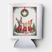 Three Cat Funny Christmas Cat Ugly Xmas Sweater Me Dosenkühler (Vorderseite)