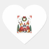 Three Cat Funny Christmas Cat Ugly Xmas Sweater Me Herz-Aufkleber (Vorderseite)