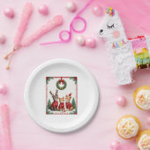 Three Cat Funny Christmas Cat Ugly Xmas Sweater Me Pappteller (Party)