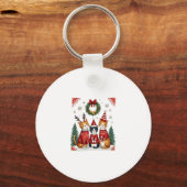 Three Cat Funny Christmas Cat Ugly Xmas Sweater Me Schlüsselanhänger (Vorderseite)