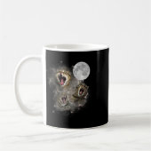 Three Cat Meow Moon Funny Weird Curse Kaffeetasse (Links)
