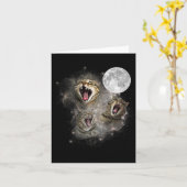 Three Cat Meow Moon Funny Weird Curse Karte (Gelbe Blume)