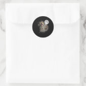 Three Cat Meow Moon Funny Weird Curse Runder Aufkleber (Tasche)