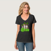 Three Cat St Patricks Day Kitten Irish T-Shirt (Vorderseite Vollansicht)