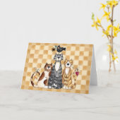 Three Cats - Blank Card Karte (Gelbe Blume)