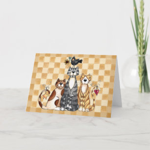 Three Cats - Blank Card Karte